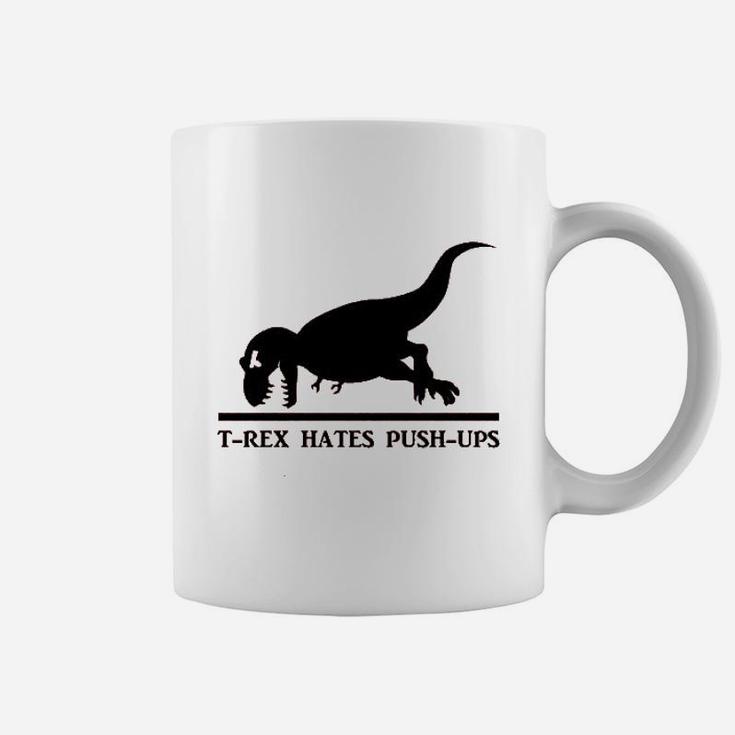 T Rex Hates Pushups Funny Dinosaur Coffee Mug