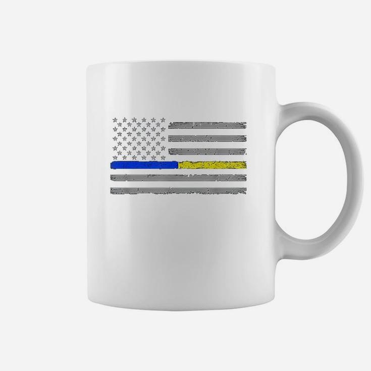 Thin Blue Gold Line 911 Police Coffee Mug