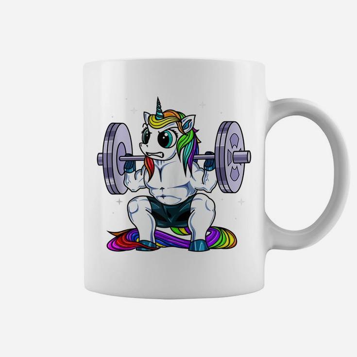 Unicorn Weightlifting Squatting Gym Workout Women Fitness Coffee Mug