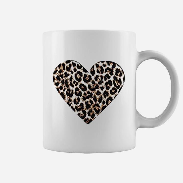 Valentine Day Casual Buffalo Leopard Print Love Heart Coffee Mug