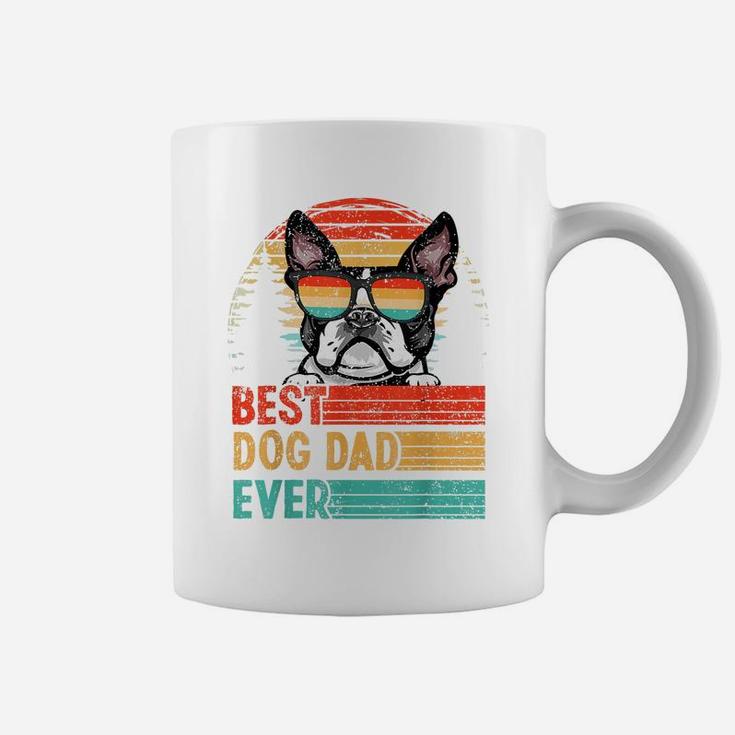 Vintage Best Dog Dad Ever Boston Terrier Dog Lover Coffee Mug