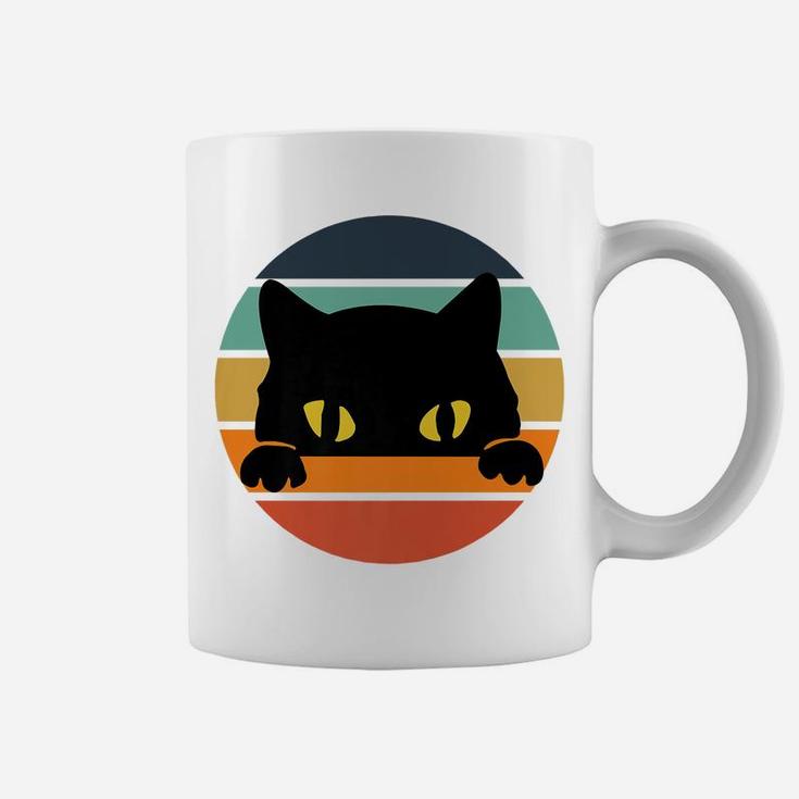 Vintage Black Cats Lover, Retro Style Cats Gift Coffee Mug