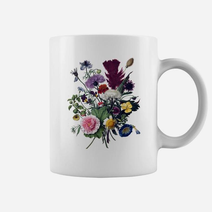 Vintage Botanical Flower Graphic Wildflower Garden Botany Coffee Mug