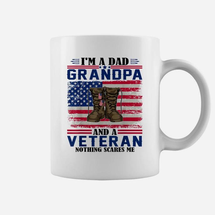 Vintage I'm A Dad Grandpa And A Veteran Nothing Scares Me Coffee Mug