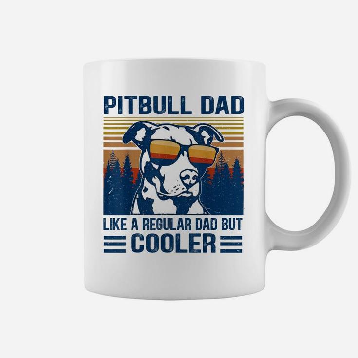 Vintage Pitbull Dad Like A Regular Dad But Cooler Funny Gift Coffee Mug