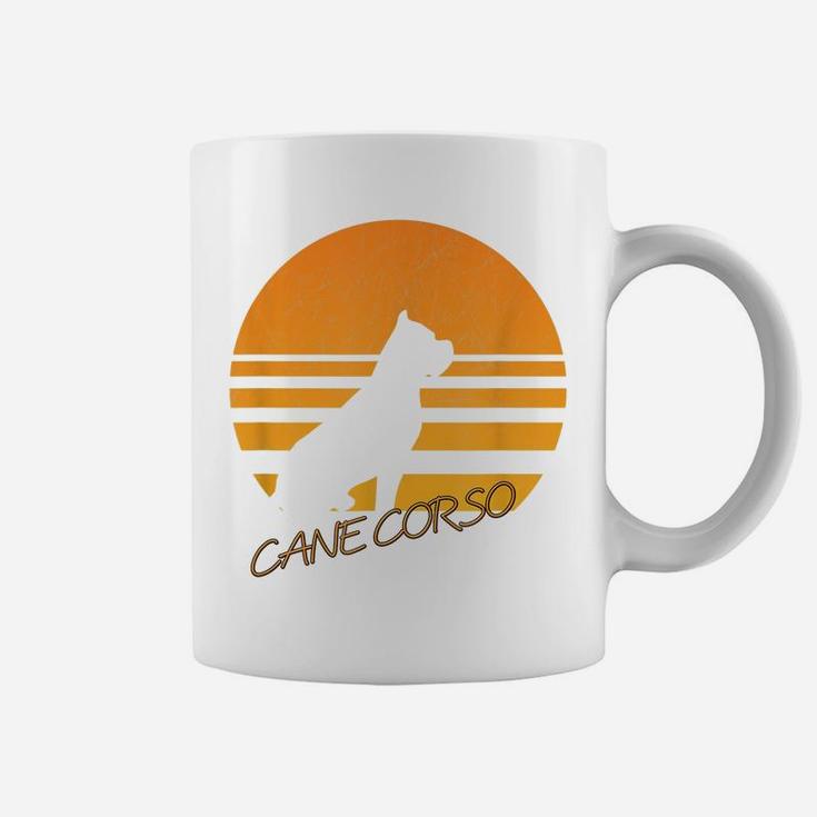 Vintage Retro Cane Corso Silhouette Sun Dog Lover T-Shirt Coffee Mug
