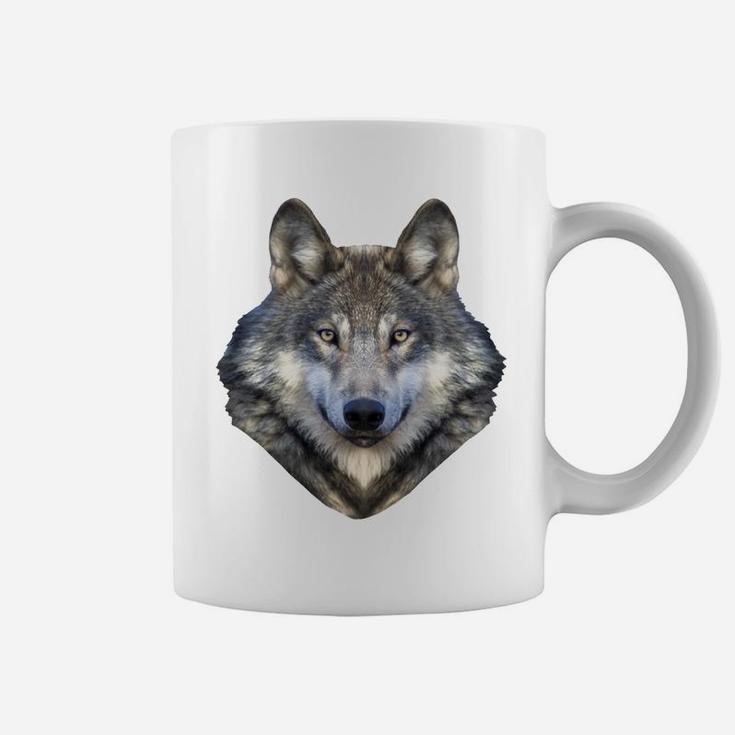 Wolf Shirt Wolf Spirit Animal Lone Wolf Face Cool Wolf Coffee Mug