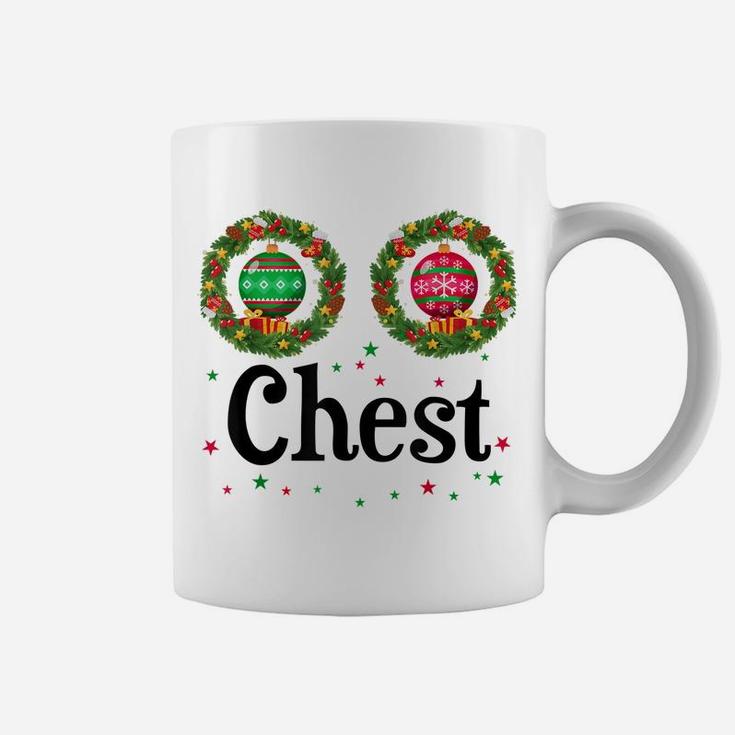 Women Chest Chestnuts Couple Costume Christmas Wreath Coffee Mug