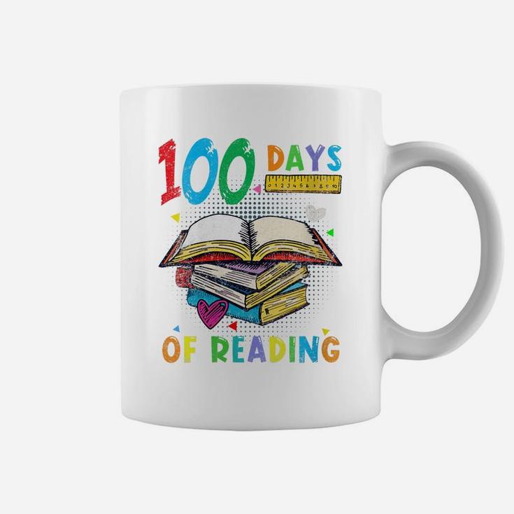 Womens 100 Days Of School Reading English Teacher Books Stack Tee Coffee Mug