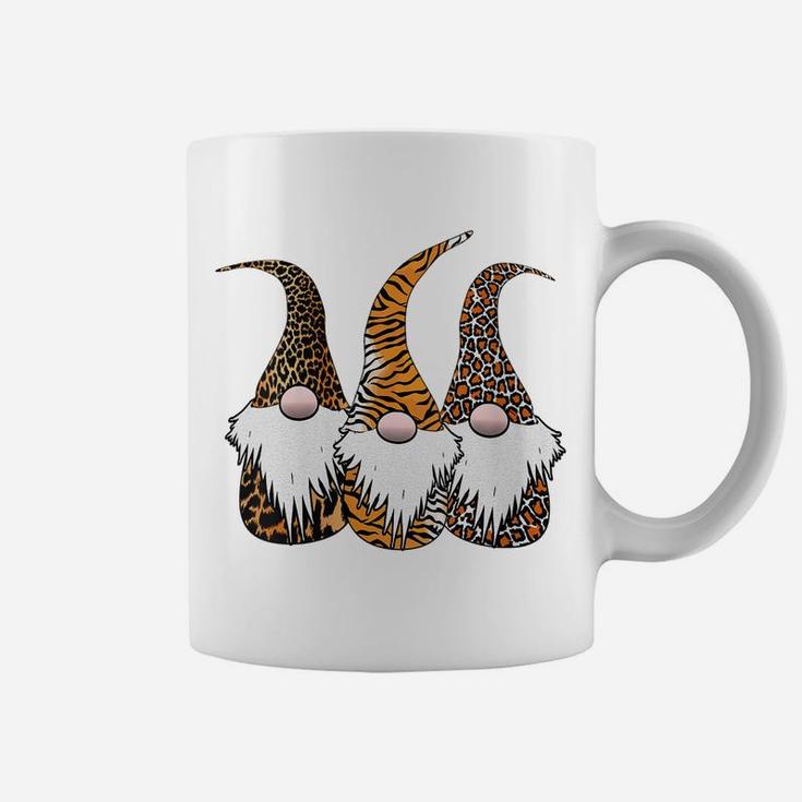 Womens 3 Nordic Gnomes Animal Print Leopard Cheetah Tiger Stripes Coffee Mug