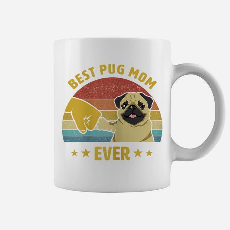 Womens Best Pug Mom Ever Proud Vintage Puppy Lover Pug Retro Design Coffee Mug