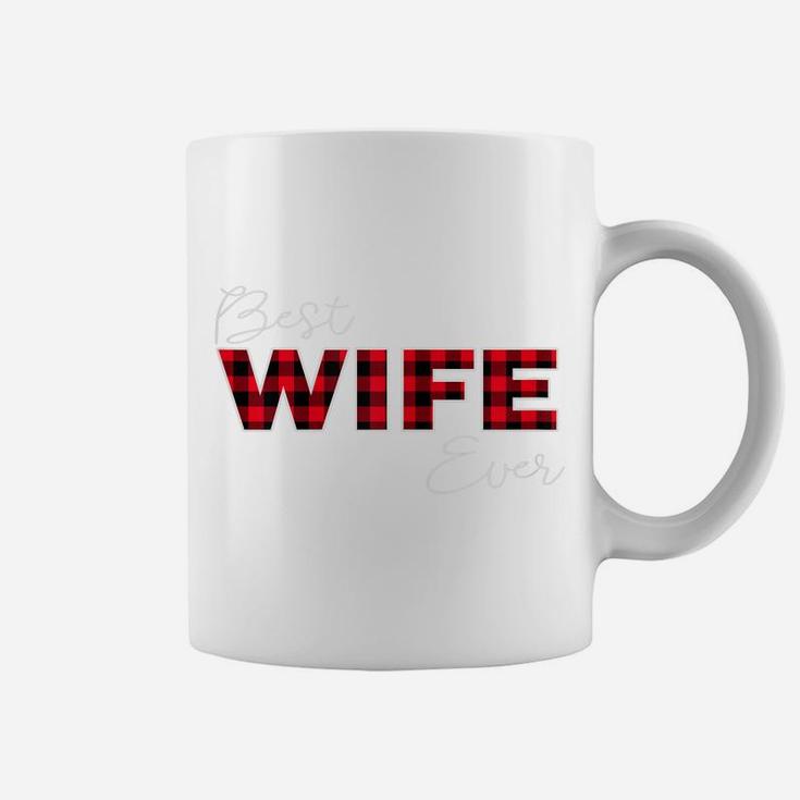 Womens Best Wife Ever, Buffalo Plaid Family Aniversary Matching Coffee Mug