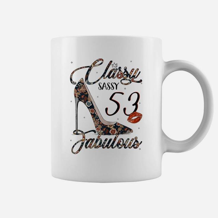 Womens Classy Sassy 53 Fabulous Flower High Heel 53Rd Birthday Coffee Mug