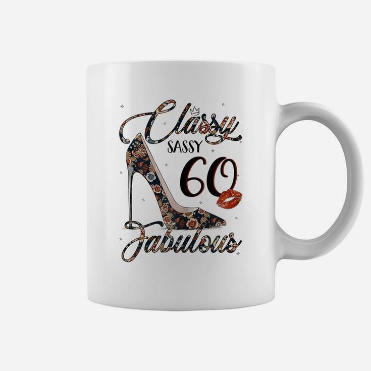 Womens Classy Sassy 60 Fabulous Flower High Heel 60Th Birthday Coffee Mug