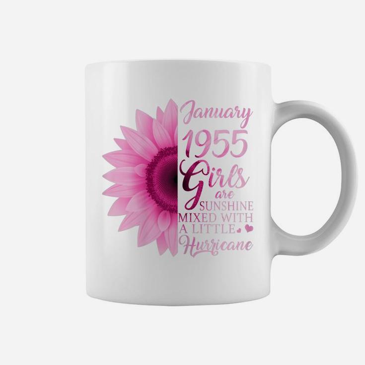 Womens January Girls 1955 Birthday Gift 66 Years Old Made In 1955 Coffee Mug