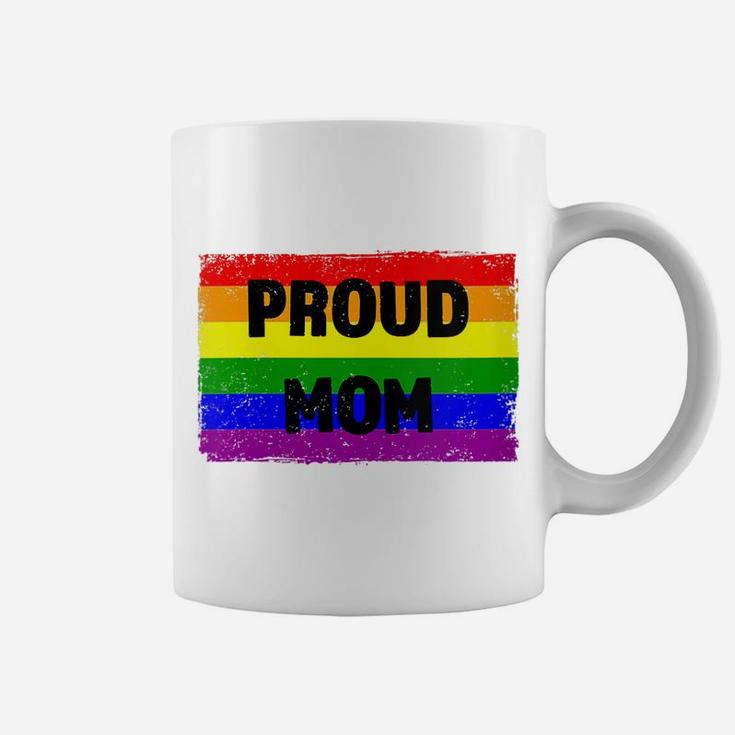Womens Lgbtq Gay Pride Rainbow Support Ally Proud Mom Family Coffee Mug