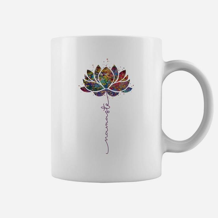 Womens Lotus Flower Namaste Yoga Watercolor Meditation Zen Bohemian Coffee Mug