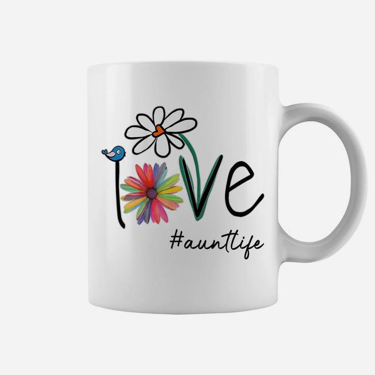Womens Love Auntlife Life Daisy Flower Cute Funny Mother's Day Coffee Mug