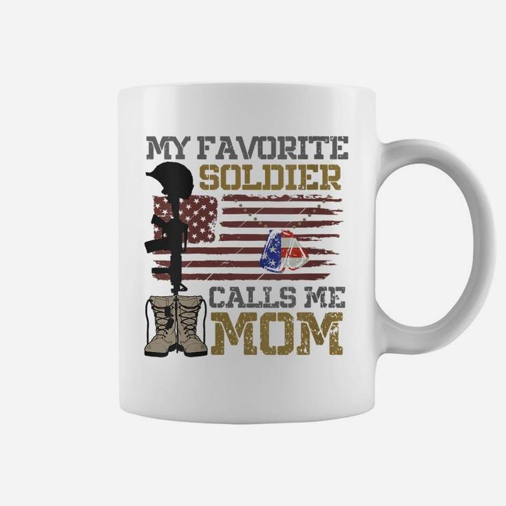 Womens My Favorite Soldier Calls Me Mom Proud Army Mom Coffee Mug