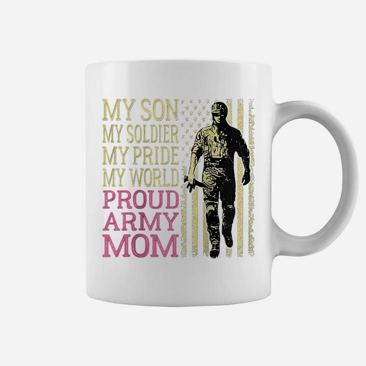 Womens My Son My Soldier Hero - Proud Army Mom Military Mother Gift Raglan Baseball Tee Coffee Mug