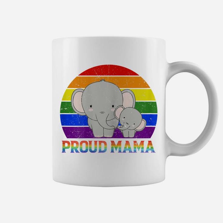 Womens Proud Mama Elephant Proud Mom Lgbt Gay Pride Tshirt Gifts Coffee Mug