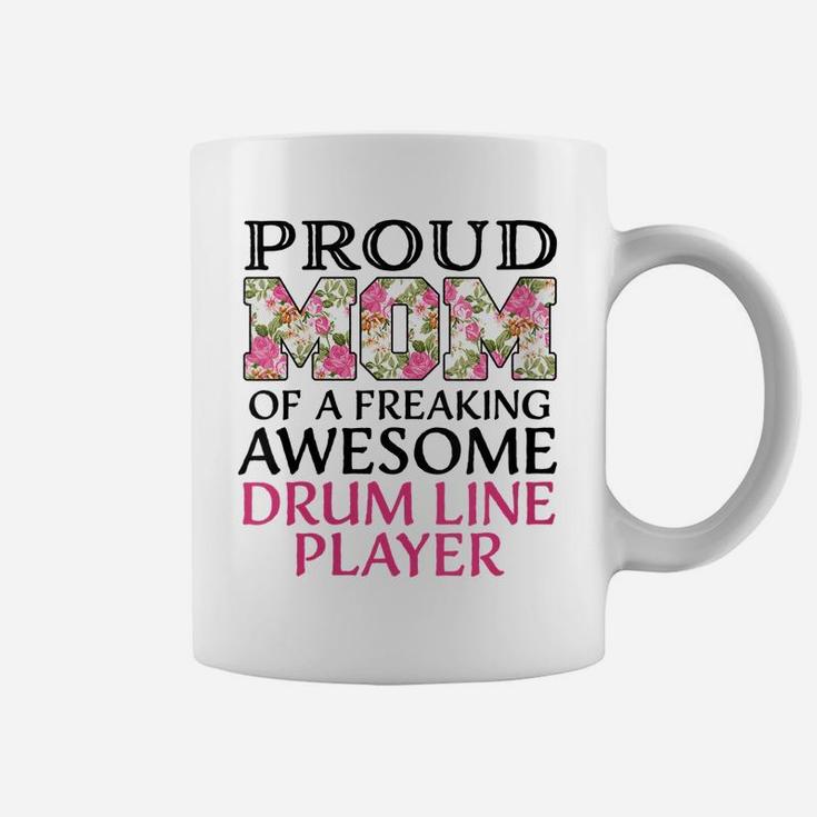 Womens Proud Mom Awesome Drum Line Player Coffee Mug