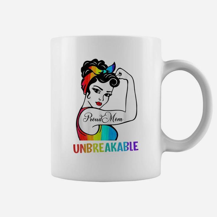 Womens Proud Mom Unbreakable Lgbt Mom Rainbow Lgbtq Gay Pride Coffee Mug