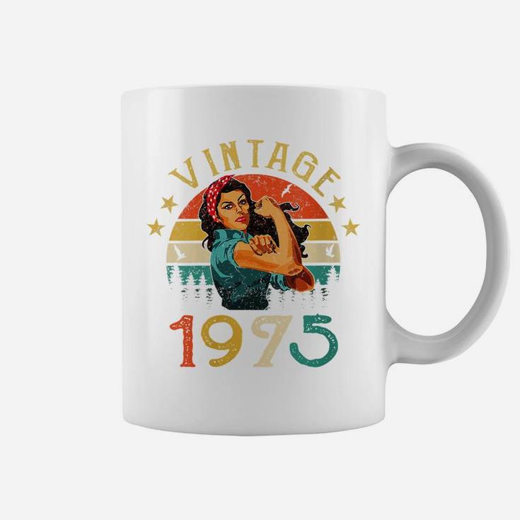 Womens Retro Vintage 1975 Made In 1975 46 Years Old 46Th Birthday Coffee Mug