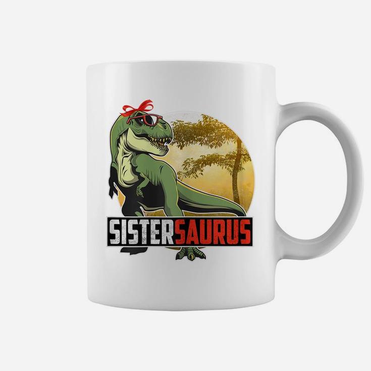 Womens Sistersaurus T Rex Dinosaur Sister Saurus Family Matching Coffee Mug