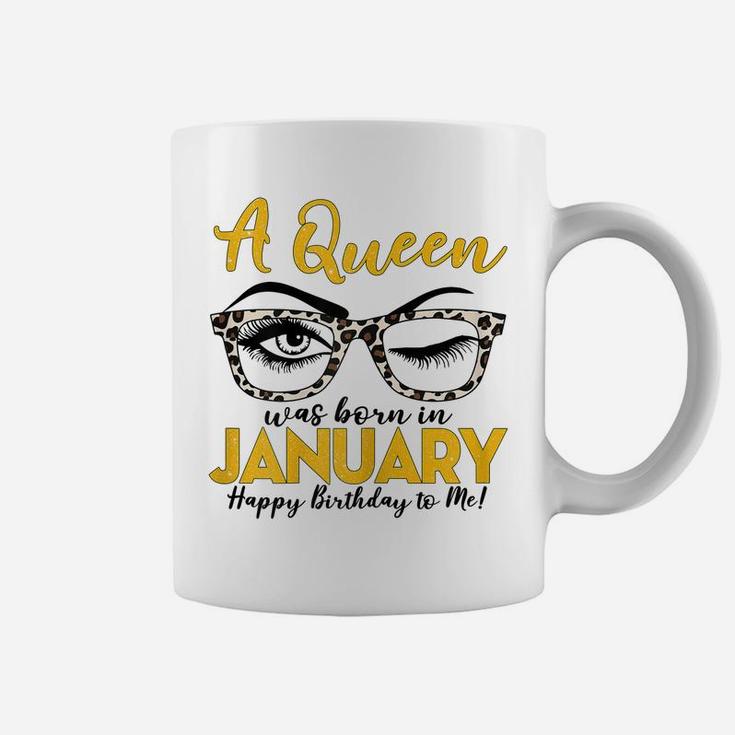Womens Th Leopard Wink Eyes January Birthday Costume Women Gift Coffee Mug