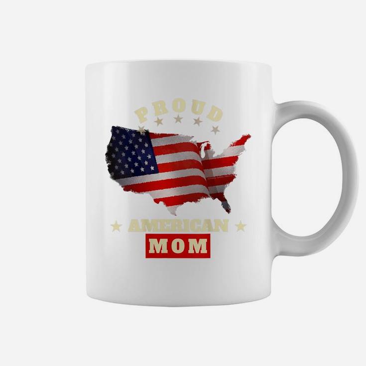 Womens Usa Flag Patriotic Proud American Mom - Matching Family Coffee Mug