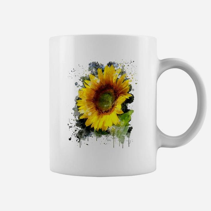 Yellow Watercolor Sunflower Summer Flower Coffee Mug