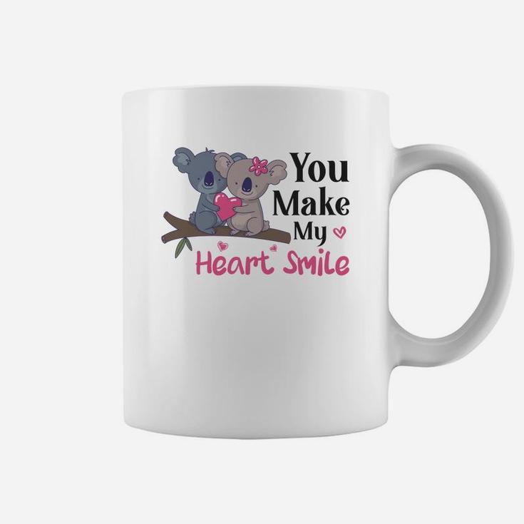 You Make My Heart Smile Gift For Valentine Happy Valentines Day Coffee Mug