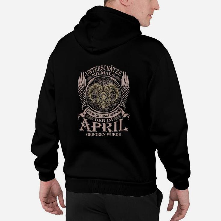 Adler Motiv Herren Hoodie, April Geburtstag Spruch, Schwarzes Tee