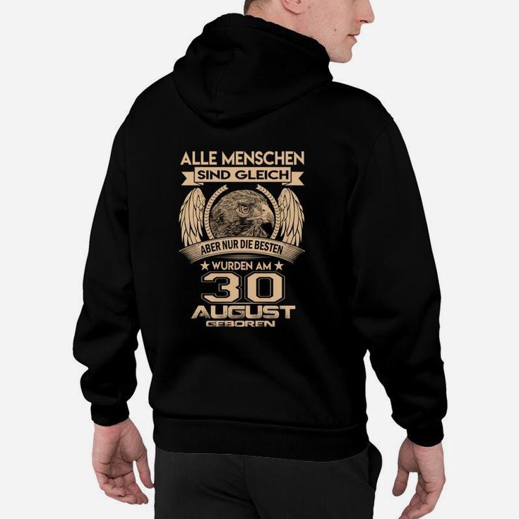 Geburtstags-Hoodie Adlermotiv, Personalisiertes Datum 3. August - Schwarz