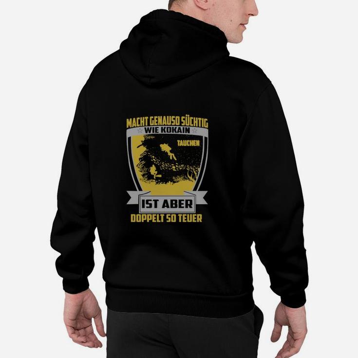 Lustiges Taucher Hoodie mit Spruch und Grafik, Schwarz