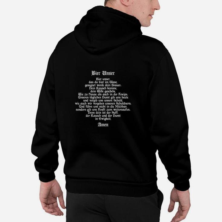 Schwarzes Hoodie Bier Unser Gebet - Humorvolles Tee für Bierliebhaber