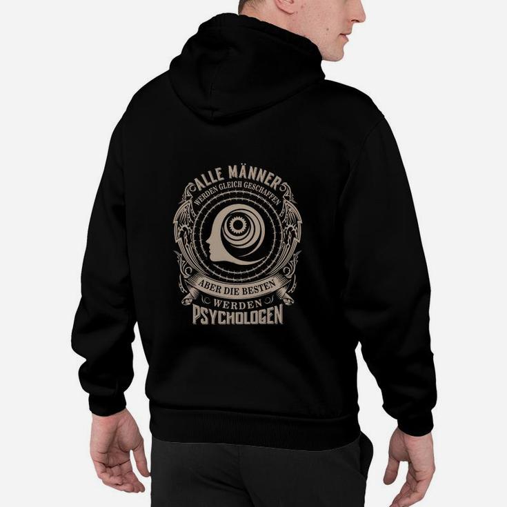 Schwarzes Hoodie mit Psychologen-Spruch, Hypnose-Spiralen-Design