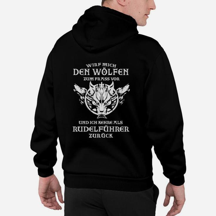Wolfsrudel Führer Schwarzes Hoodie, Motiv & Spruch für Anführer