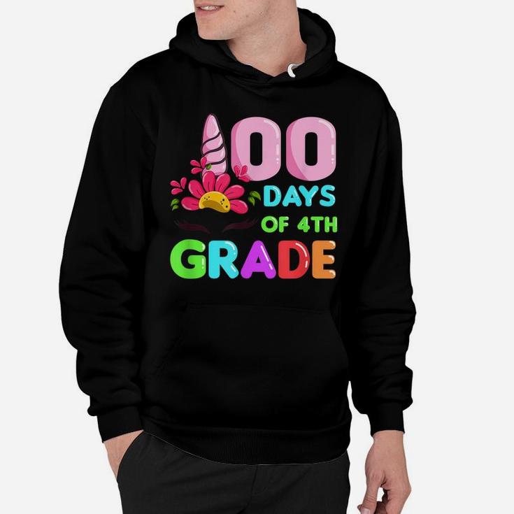 100 Days Of 4Th Grade School Girls Boys 100Th Day Of School Hoodie