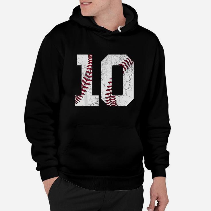 10Th Birthday Gift Baseball Boys Kids Ten Number 10 Tenth Hoodie