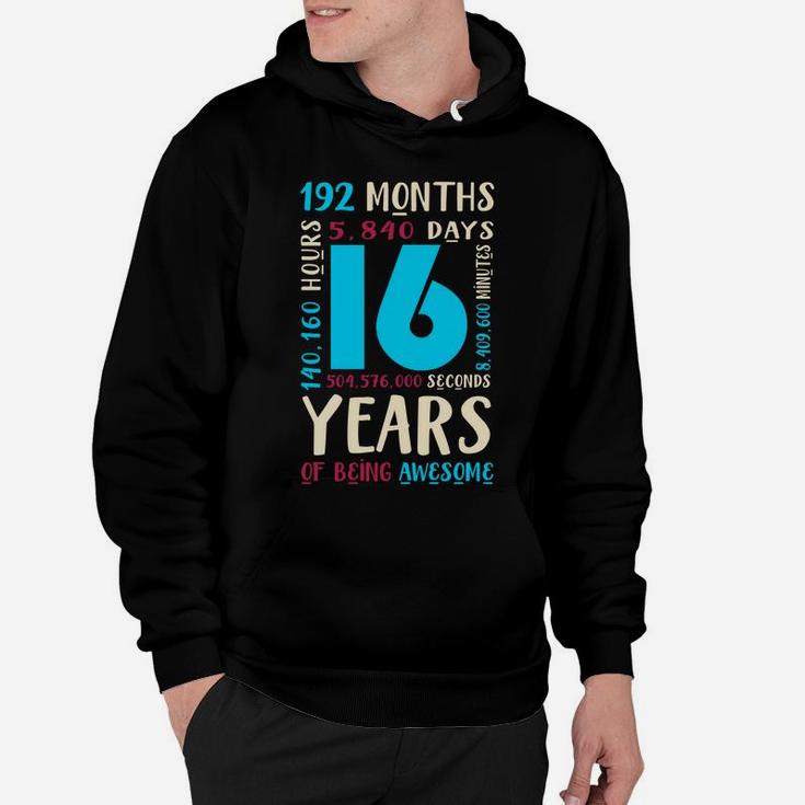 16Th Birthday Shirt Kids Gift 16 Year Old Boys Girls Sixteen Sweatshirt Hoodie