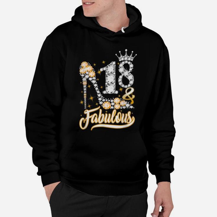 18 And Fabulous - 18Th Birthday Funny Shoes Crown Diamond Hoodie