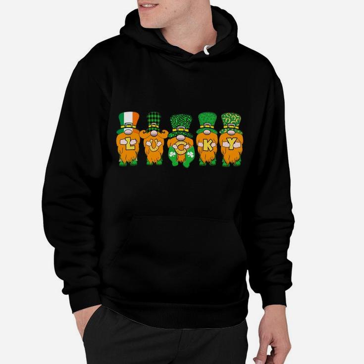 5 Cute Irish Gnomes Leprechauns Lucky Green Shamrocks Sweatshirt Hoodie