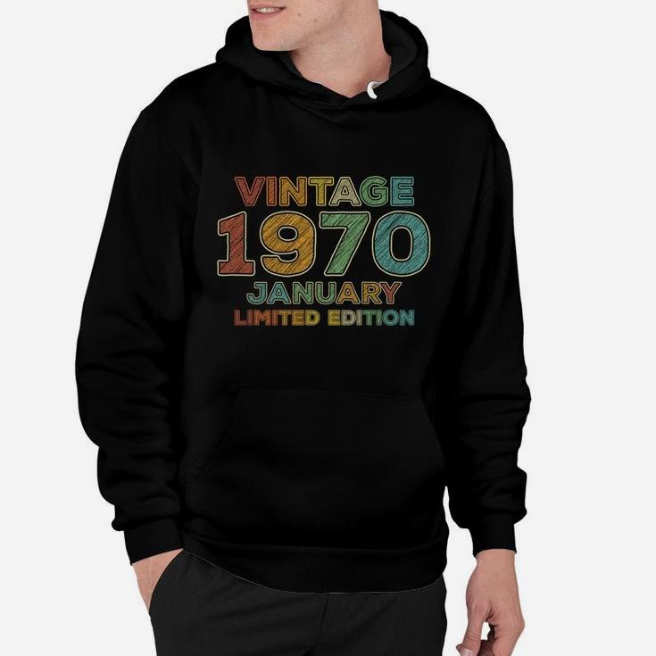 50Th Birthday Gift Vintage January 1970 Fifty Years Old Hoodie