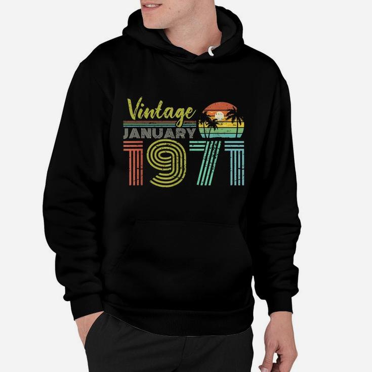 50Th Birthday Gift Vintage January 1971 Fifty Years Old Hoodie
