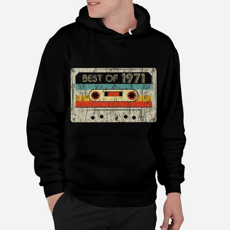 50Th Birthday Gifts Best Of 1971 Retro Cassette Tape Vintage Hoodie