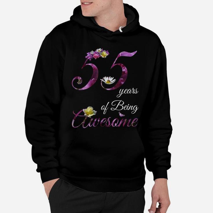 55 Year Old Shirt Awesome Floral 1964 55Th Birthday Gift Hoodie