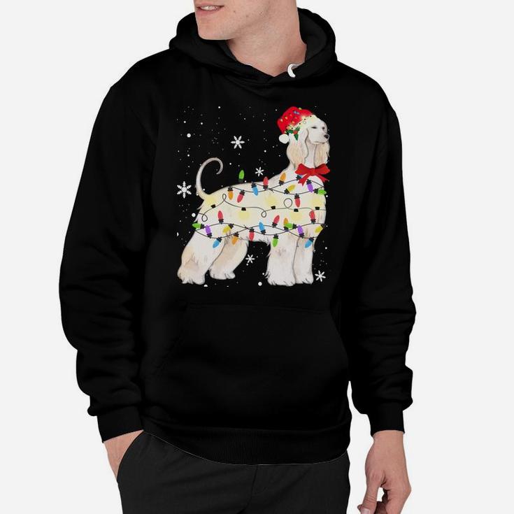 Afghan Hound Dog Christmas Light Xmas Mom Dad Gifts Sweatshirt Hoodie