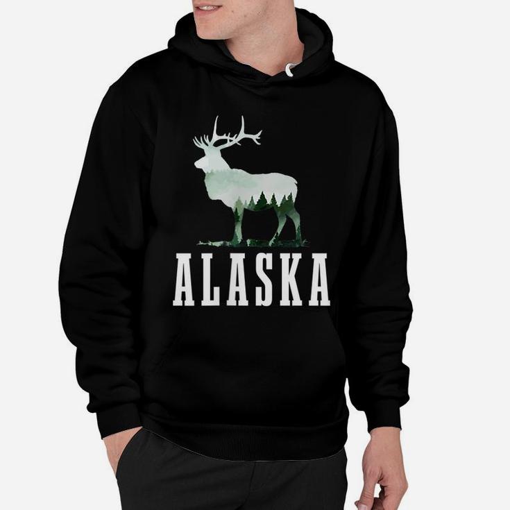 Alaska Elk Moose Outdoor Hiking Hunting Alaskan Nature Hoodie